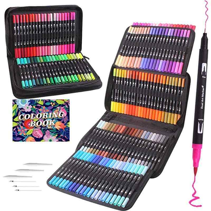132 Drawing Markers Brush Pens,calligraphy Pens Brush Markers For Adult Coloring
