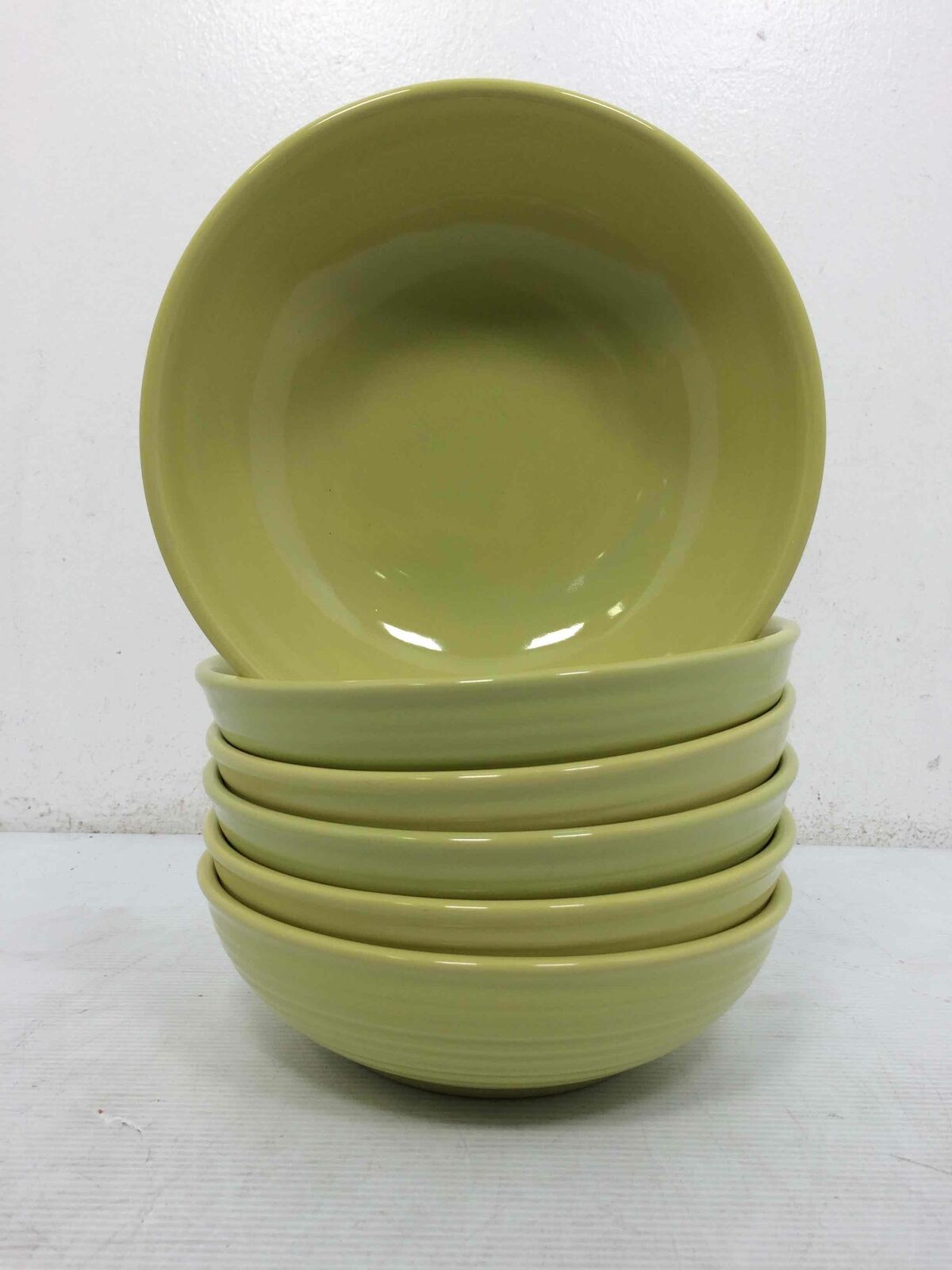 Bauer Pottery Los Angeles Ring Ware Yellow Bowls Set Of 6