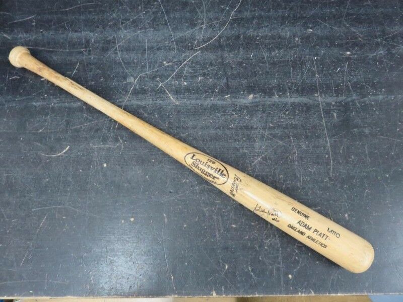 Signed Oakland Athletics Adam Piatt Collectible Louisville Slugger Wooden Bat As
