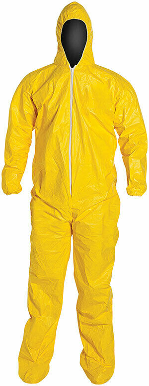 Dupont Tychem Tyvek Qc127s Yellow Coverall Chemical Hazmat Suit 1 Each (sz M-4x)