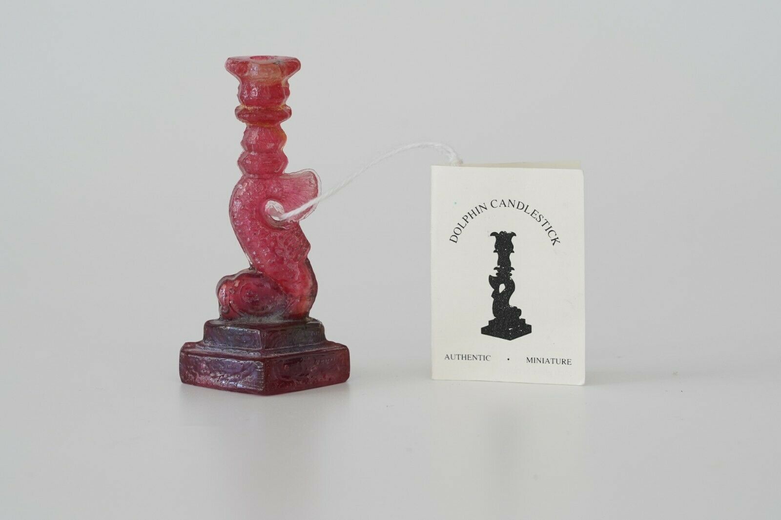 Boston & Sandwich Artist Made Dolphin Toy Miniature Candlestick With Opalescence