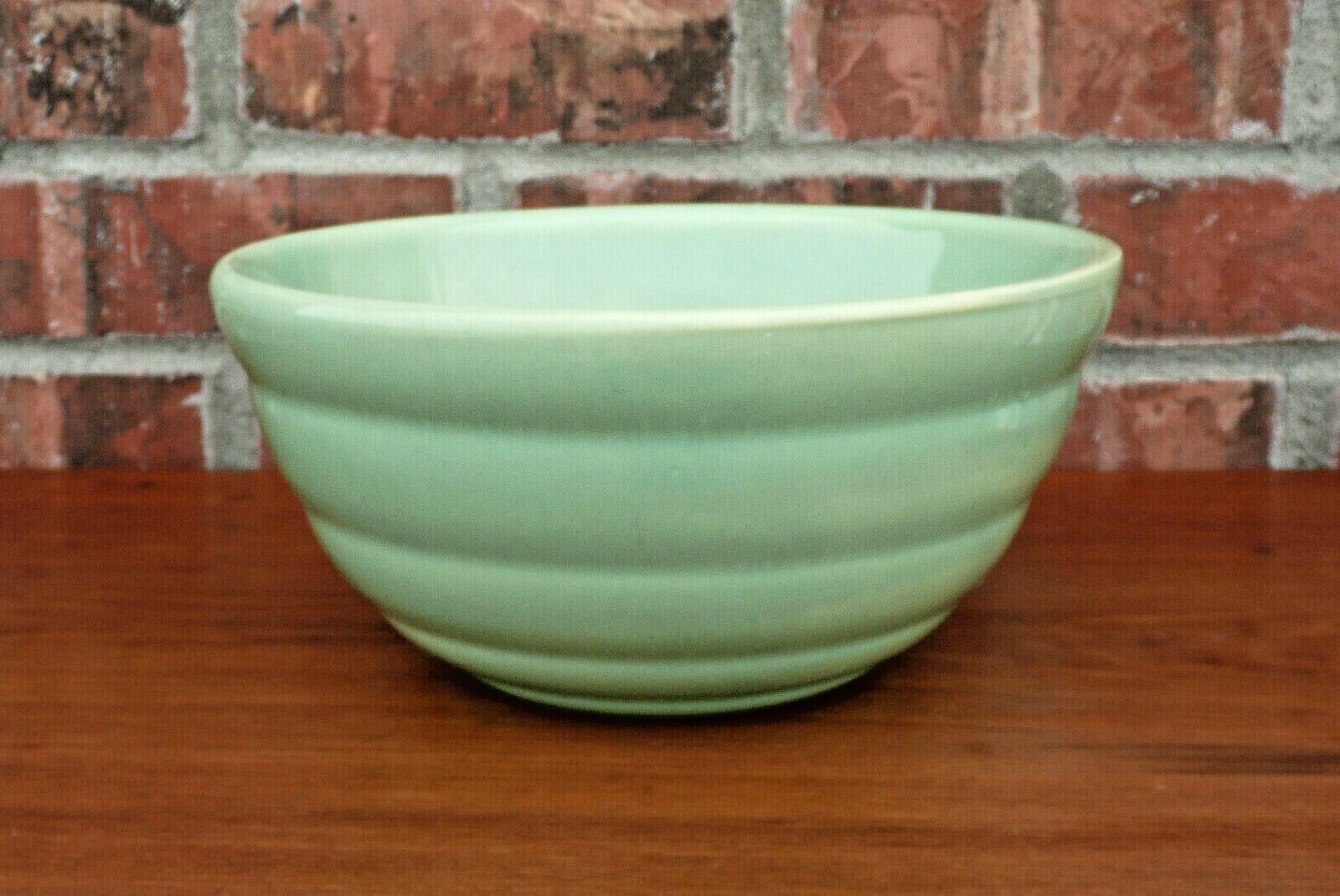 Bauer Pottery #12 Jadite Green Ring Ware Beehive Vintage Mixing Nesting Bowl Usa
