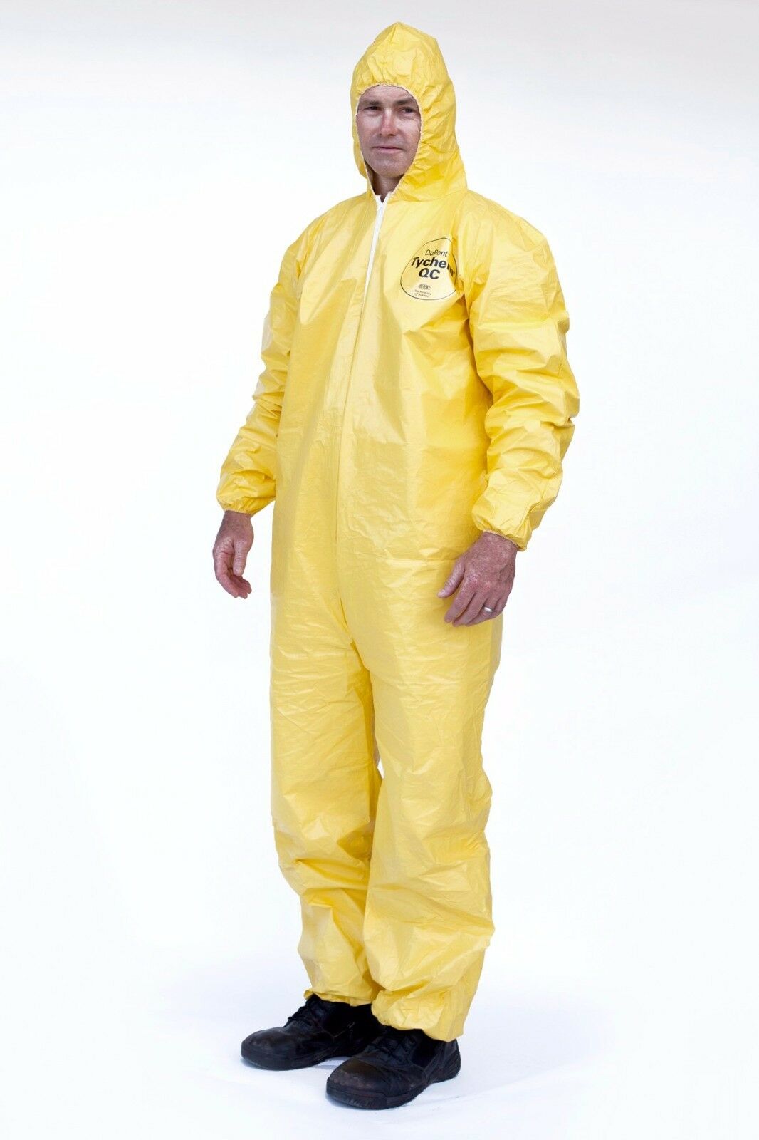 Dupont Tyvek Tychem Qc127s Qc Chemical Hazmat Coverall Suit W/ Elastic W&a