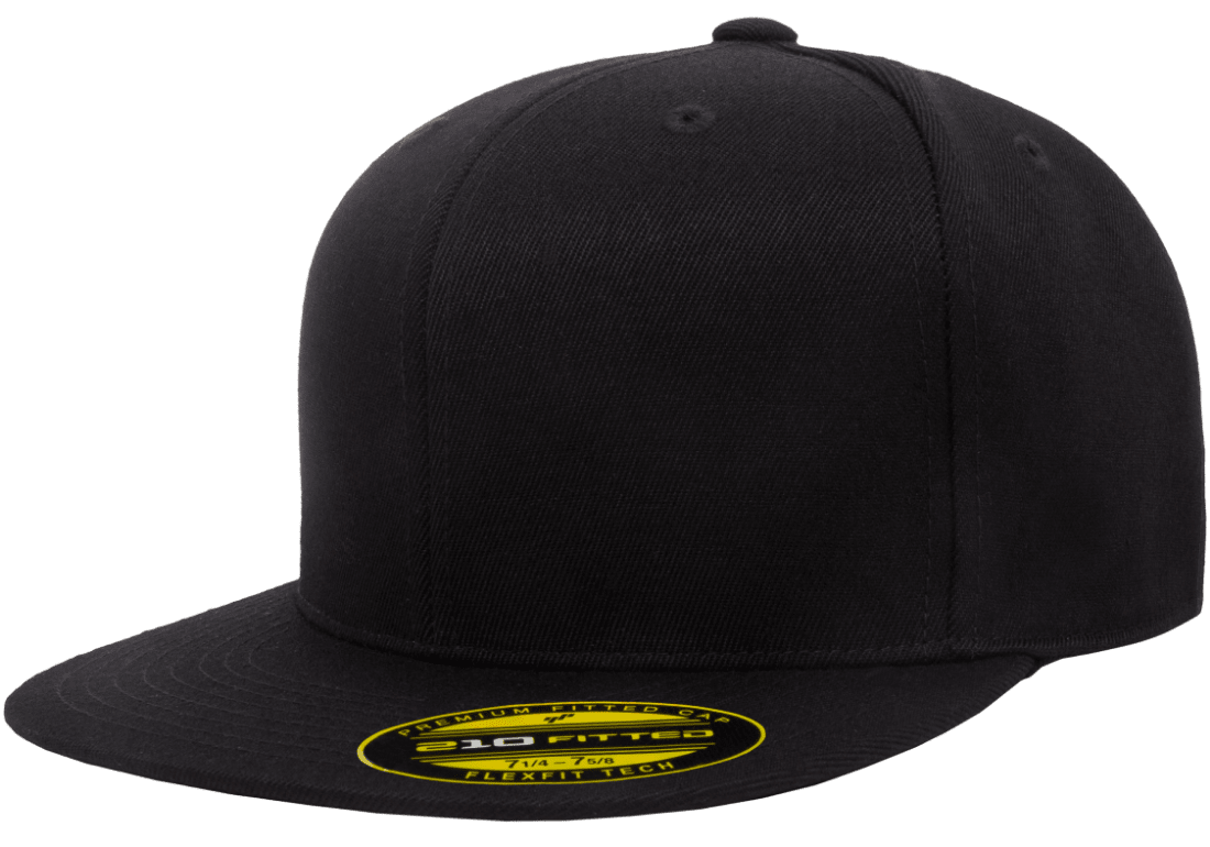 6210 New Flexfit Premium Flatbill Fiited Baseball Cap 210 Flat Bill Hat Black