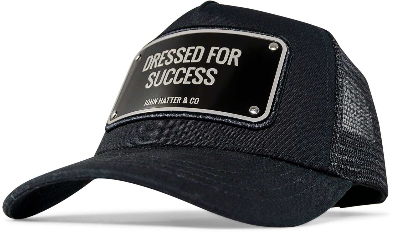 John Hatter & Co Dressed For Success Black Adjustable Trucker Cap Hat
