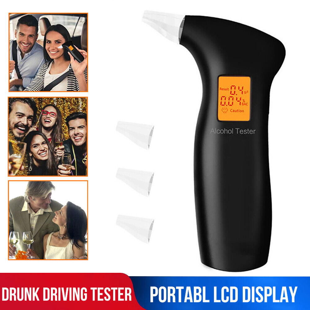 Portable Digital Lcd Breath Alcohol Tester Breathalyzer Analyzer Police Detector