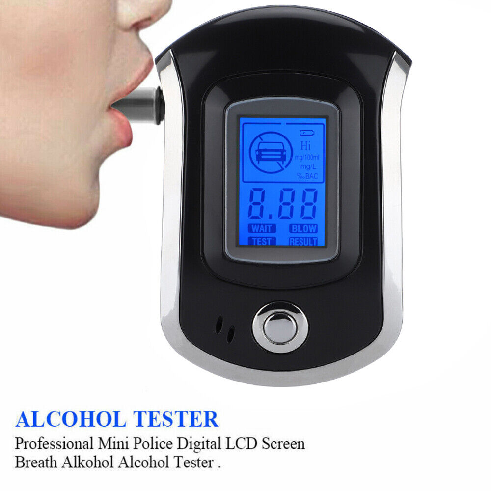 New Digital Lcd Police Breath Breathalyzer Test Alcohol Tester Analyzer Detector