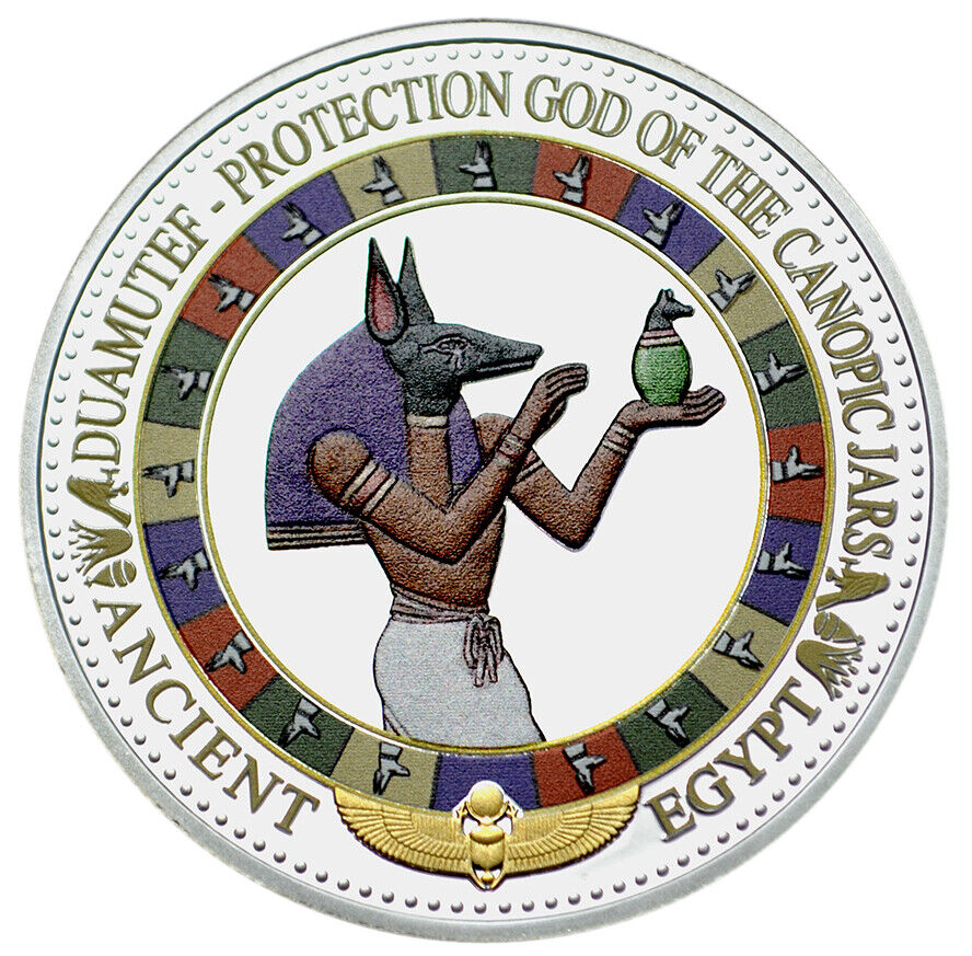 Solomon Islands $2 2017 Silver Proof Ancient Egypt - Duamutef Protection God'