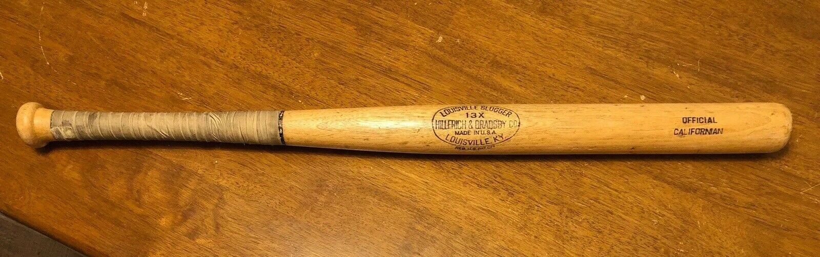 Vintage Hillerich & Bradsby Louisville Slugger 13x Official Californian Bat Rare