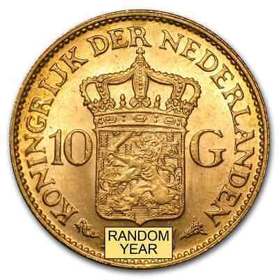 Netherlands Gold 10 Guilders Average Circ - Sku #24015