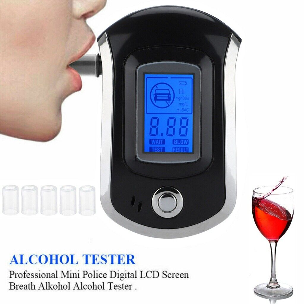 Professional Breath Blood Alcohol Bac Tester Blow-in Breathalyzer Digital Device