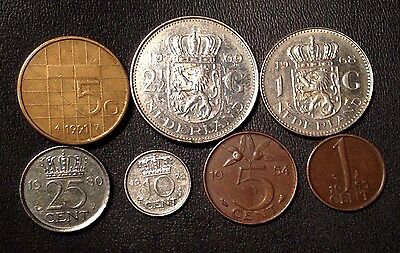 Netherlands Coin Lot - Full Set Of Pre-euro Dutch Coins - Free Shipping!!!!