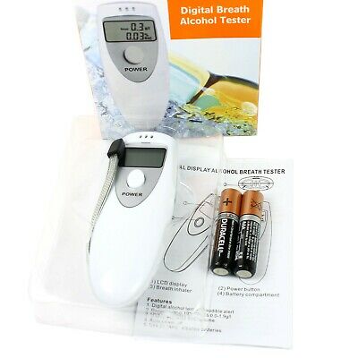 Portable Alcohol Breathalyzer Breath Tester Analyzer Lcd Display Batteries Incl