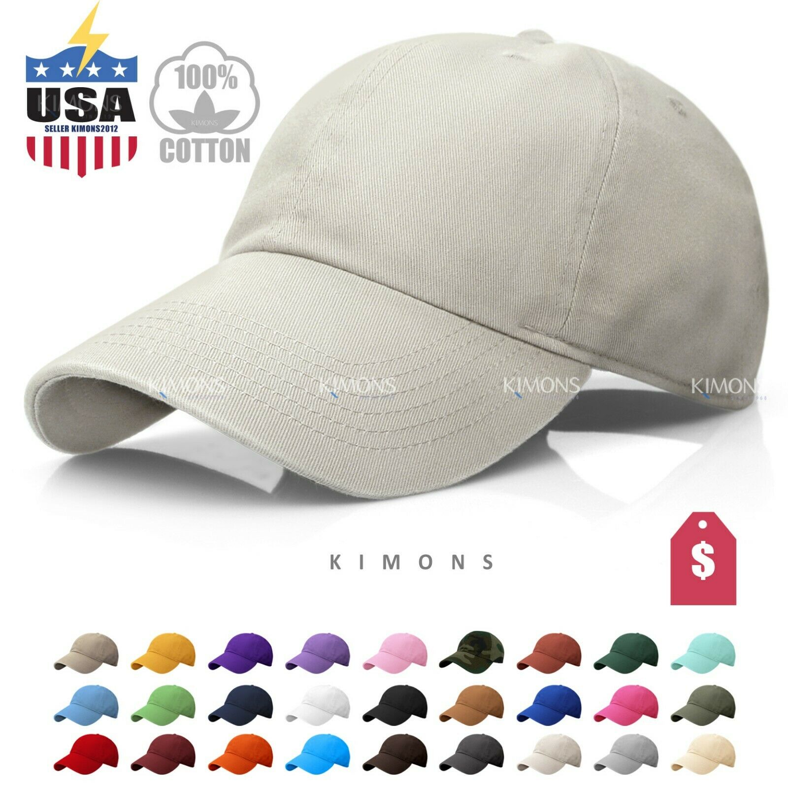 Cotton Baseball Cap Ball Dad Hat Adjustable Plain Solid Washed Men Washed Pc