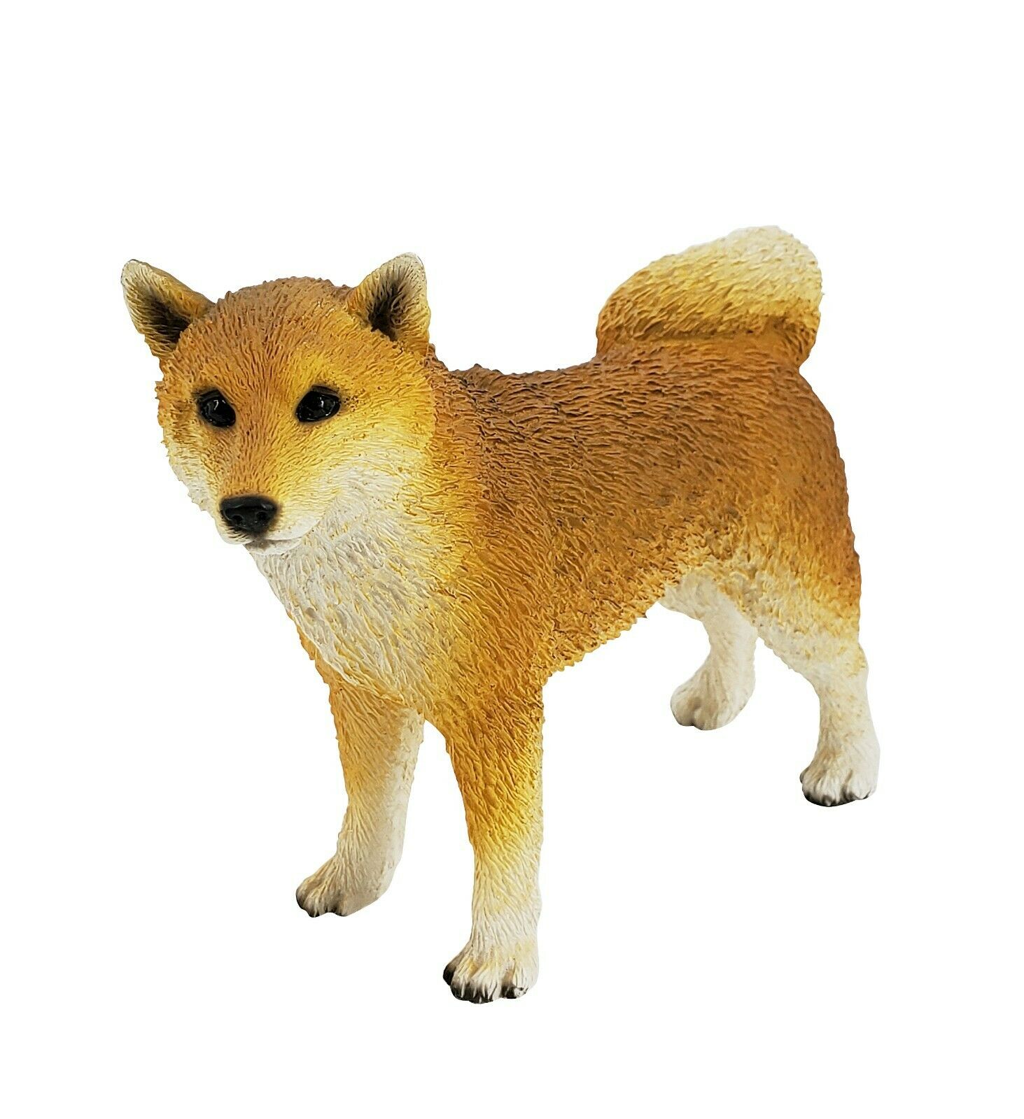 Shiba Inu Japanese Dog Standing Figure Statue Hand Painted Resin Gift Pet Lover