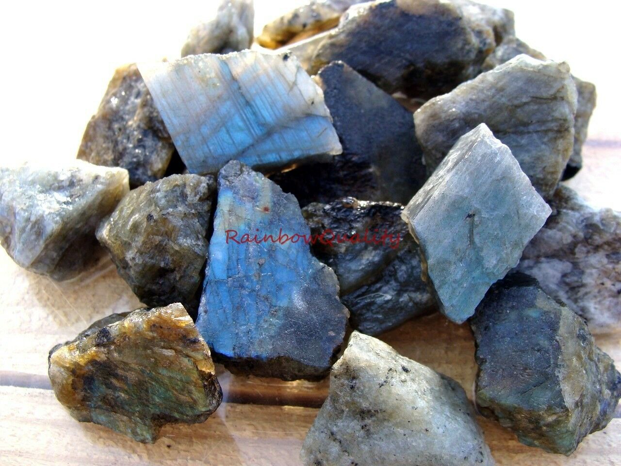 Labradorite Rough Rocks - 2 1/2 Lb Lot - Tumbler, Cabbing Rough - Free Shipping