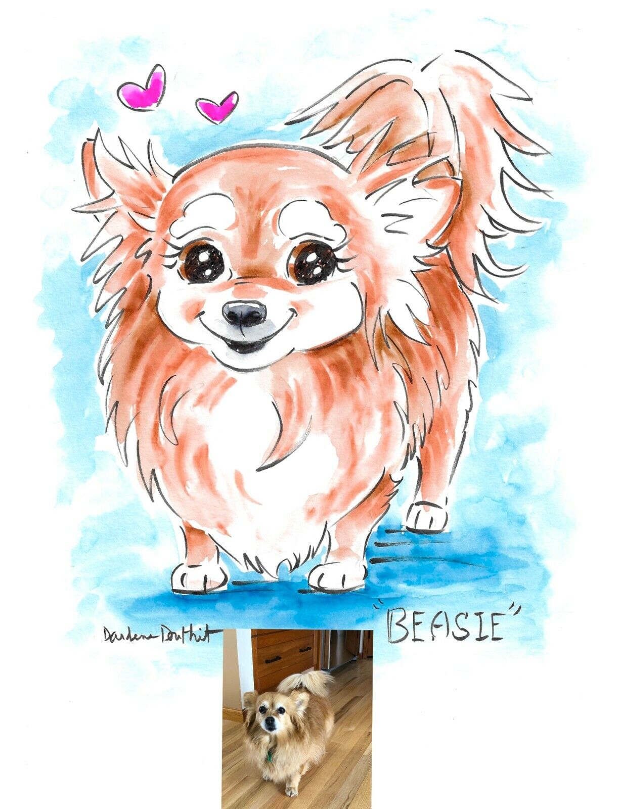 Custom Digital Download Caricature Pet Body From Your Photo Sent