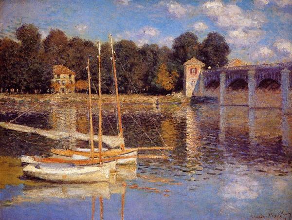 Claude Monet Oil Painting Repro Bridge At Argenteuil 36"x48"