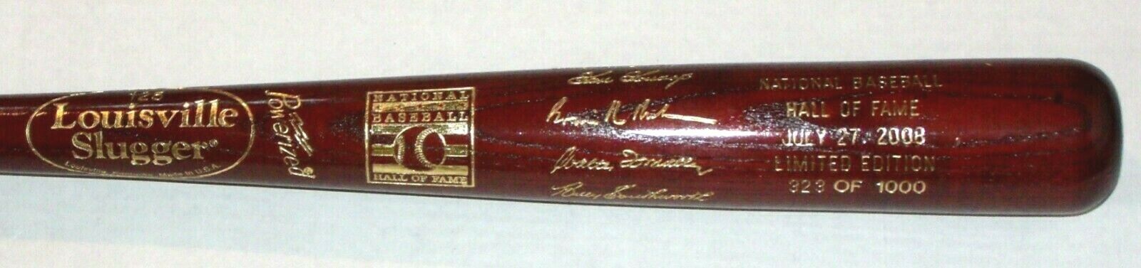 2008 Baseball Hall Of Fame Induction Class Commemorative Bat