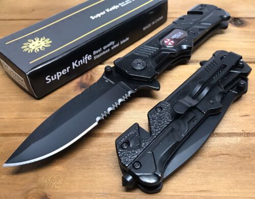 Resident Evil Umbrella Corporation Spring Assist Pocket Knife Custom